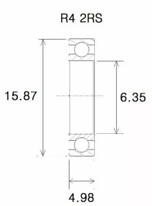 Black bearing UB-R4-B5 B5 csapágy MISC BICYCLE SPECIFIC