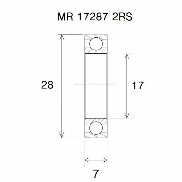 Black bearing UB-17287-B5 B5 csapágy MISC BICYCLE SPECIFIC 0