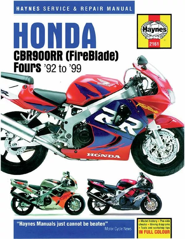 Haynes 2161 motorkerékpár -javítási kézikönyv Motorkerékpár szerelési kézikönyv 0