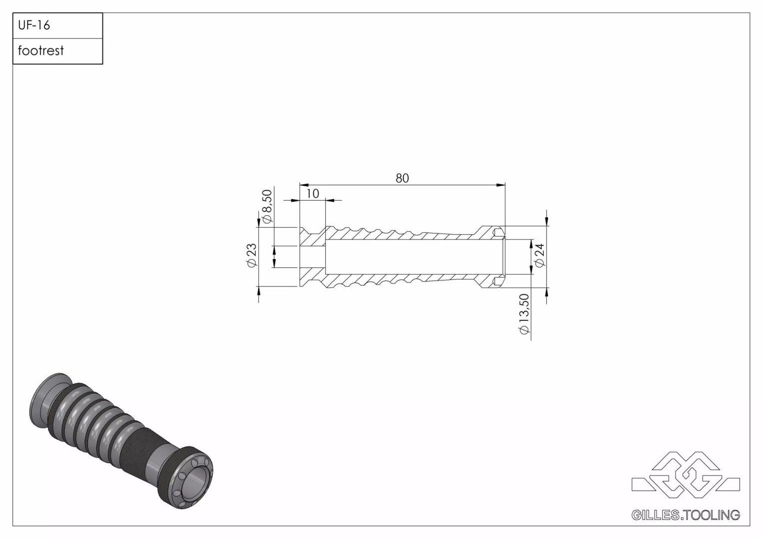 Gilles tooling RGK-660-UF16-SET-B Lábtartó oszlop Lábtartó és lábtartó alkatrészek 1