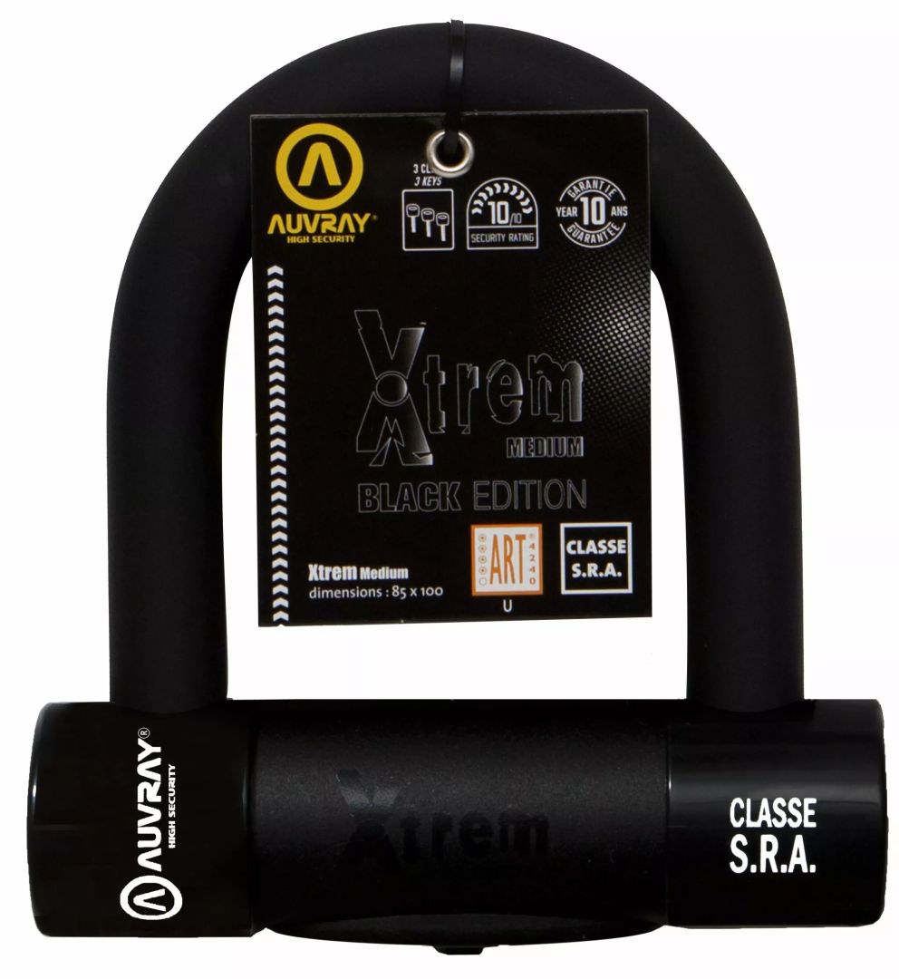 Auvray W1085100BE U-LOCK XTREM Black Edition Motorkerékpár lezáró lánc, lakat, zár, tárcsafékzár, riasztó 1