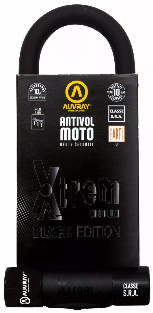 Auvray W1085250BE U-LOCK XTREM Black Edition Motorkerékpár lezáró lánc, lakat, zár, tárcsafékzár, riasztó 1