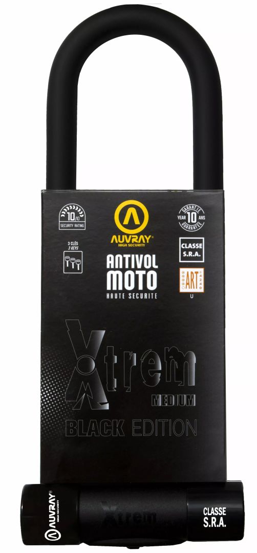 Auvray W1085310be u-lock xtrem fekete kiadás Motorkerékpár lezáró lánc, lakat, zár, tárcsafékzár, riasztó 1