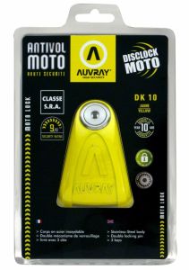 Auvray DK10yauV lemezlárítás DK10 Motorkerékpár lezáró lánc, lakat, zár, tárcsafékzár, riasztó 1