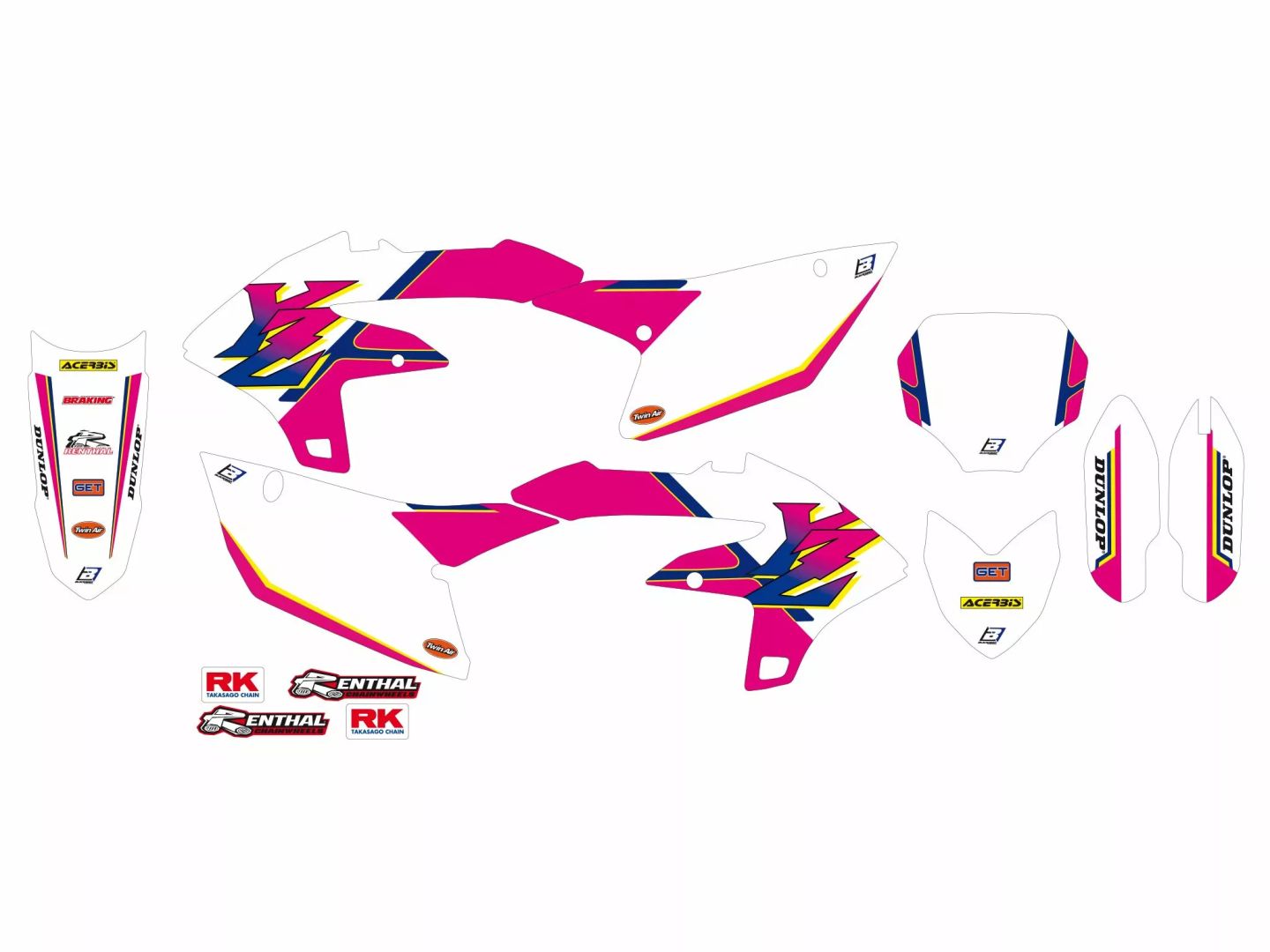 Blackbird racing 2252AA grafikus készlet retro Matrica 0