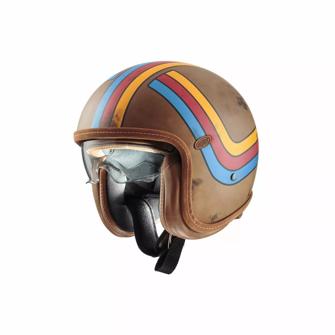 Premier helmets Apjetvi6fibpbo000l vintage platina kiadás bukóSISAK Nyitott bukósisak 0