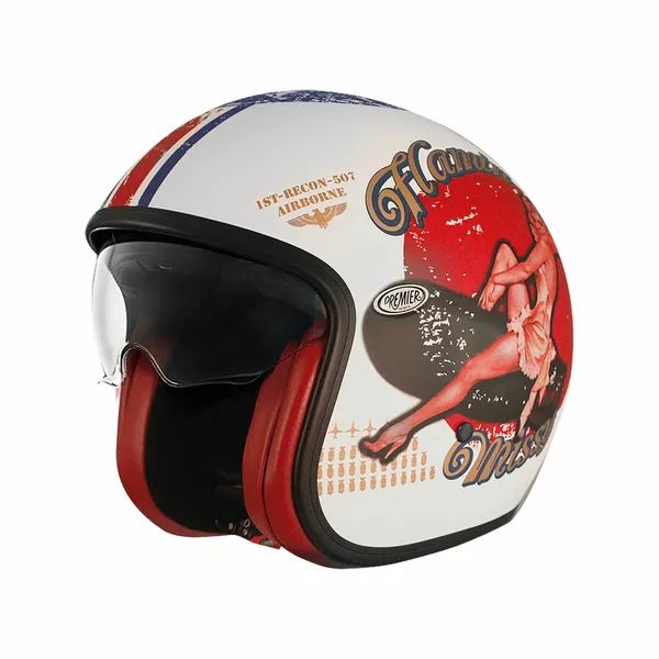Premier helmets Apjetvi6fibup800xl vintage pin up bukóSISAK Nyitott bukósisak 0