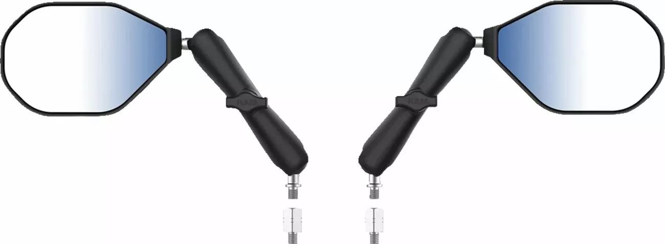 Ram mounts RAM-B-349-M1015-C-46 Tough-Mirror™ készlet M10-1.25 alapokkal/M10-1.5 adapterekkel - Hosszú kar Visszapillantó tükör 0