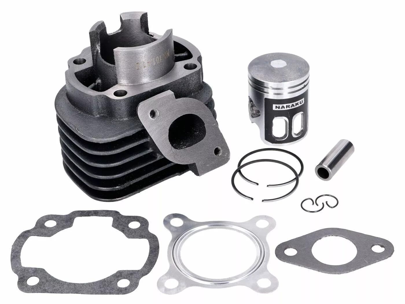 Naraku NK101.41.2 hengerkészlet V.2 50cc 12mm-es dugattyúcsap, egyenes típus 1E40QMB (E2) számára Motorblokk alkatrész 3