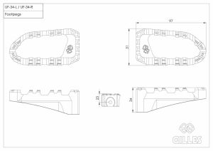 Gilles tooling RGK-122-UF34-SET-B Pro-X Enduro lábtartó Lábtartókonzol és alkatrészei 6