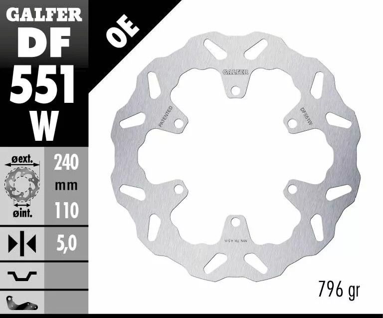 Galfer DF551W FÉKROTOR RÖGZÍTETT HULLÁM Féknyereg és tuning féknyereg kittek 1