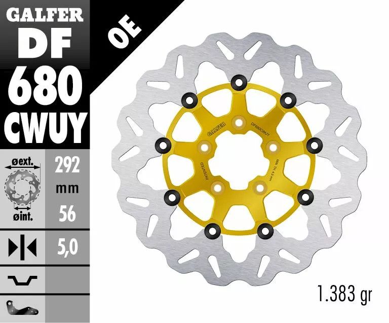 Galfer DF680CWUY Wave® fékrotorok Féknyereg és tuning féknyereg kittek 1