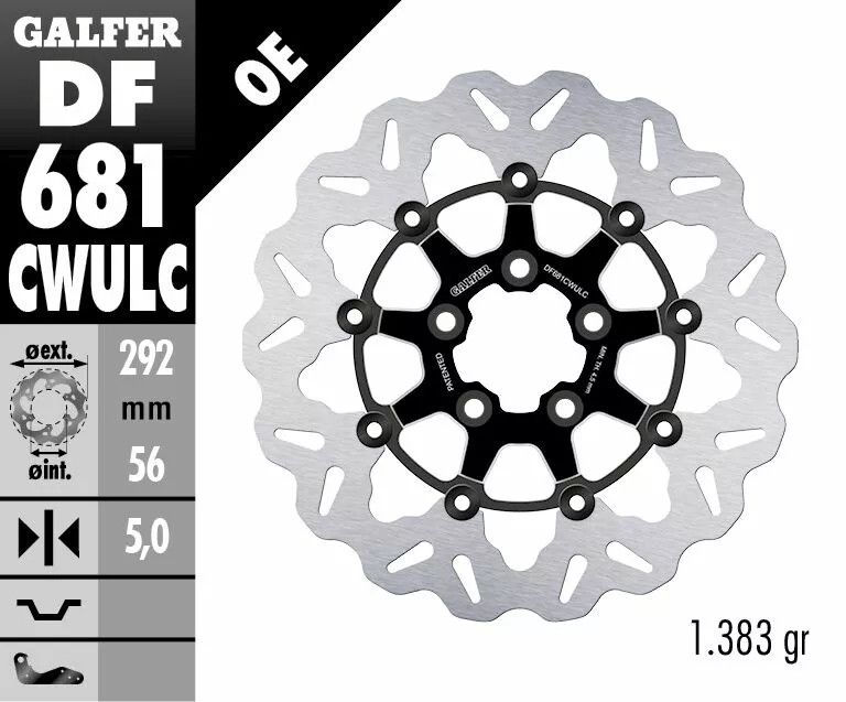 Galfer DF681CWULC Wave® fékrotorok Féknyereg és tuning féknyereg kittek 1