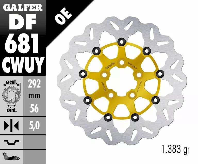 Galfer DF681CWUY Wave® fékrotorok Féknyereg és tuning féknyereg kittek 1