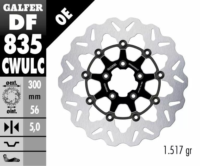 Galfer DF835CWULC Wave® fékrotorok Féknyereg és tuning féknyereg kittek 1