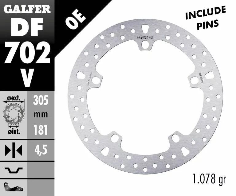 Galfer DF702V fékrotor fix kerek Fék Tuning alkatrészek 1