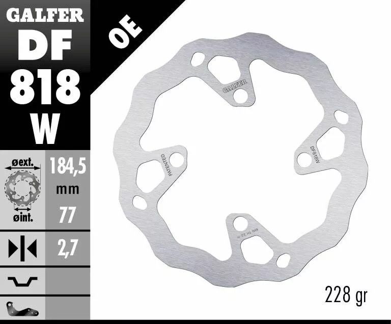 Galfer DF818W Wave® fékrotor Fék Tuning alkatrészek 0