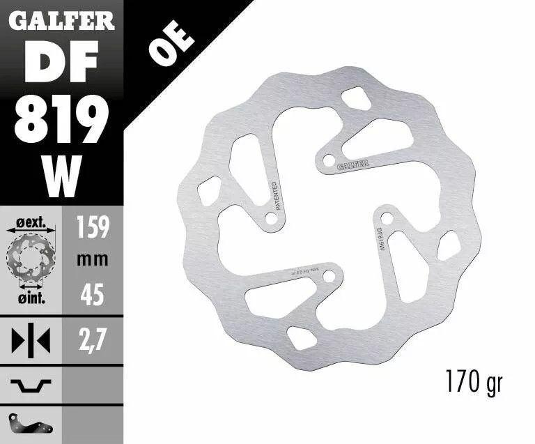 Galfer DF819W Wave® fékrotor Fék Tuning alkatrészek 0