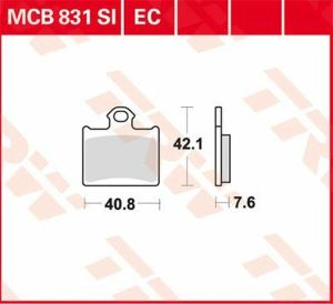 Trw MCB831SI SI sorozatú tekervényes terepfékbetétek Fékbetét