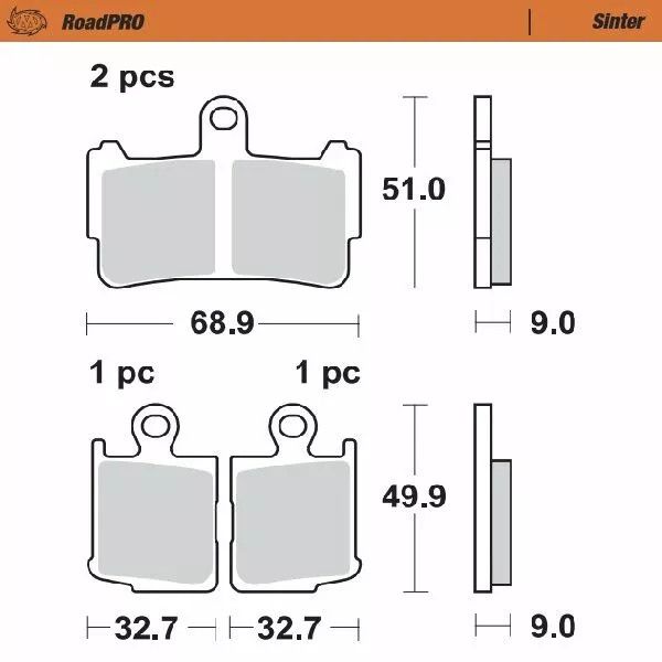 Moto-master 407401 RoadPRO Sinder fékbetét elöl Fékbetét 0
