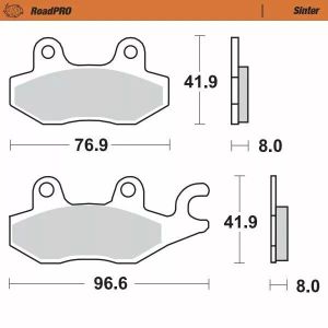 Moto-master 402901 RoadPRO Sinder fékbetét elöl Fékbetét