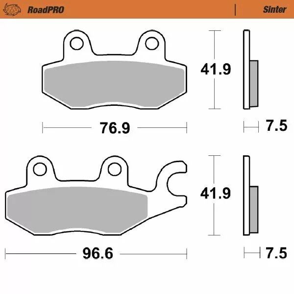 Moto-master 413701 RoadPRO Sinder fékbetét elöl Fékbetét 0