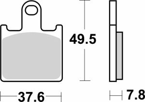 Sbs 838DS-1 DS Racing kettős szinterezett fékbetétek Fékbetét 1