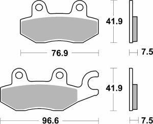 Sbs 955DS-1 DS Racing kettős szinterezett fékbetétek Fékbetét 1