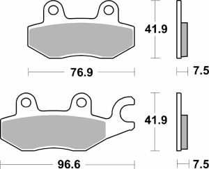 Sbs 955DS-2 DS Racing kettős szinterezett fékbetétek Fékbetét 1