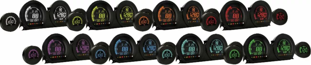 Koso north america BA064902 HD-03 - Négy részes LCD mérőkészlet Sebességmérő és fordulatszámmérő 1