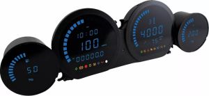 Koso north america BA064911 HD-03L négyrészes LED-mérőkészlet Sebességmérő és fordulatszámmérő