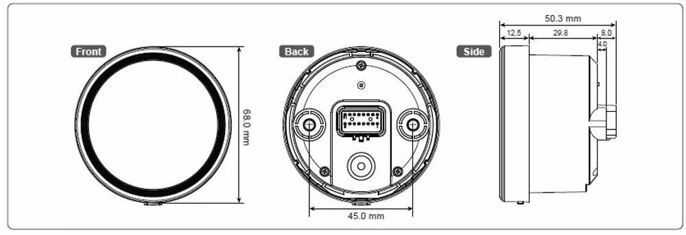 Koso north america BA085004 D60-HD TNT-05 Sebességmérő ABE-vel Sebességmérő és fordulatszámmérő 2