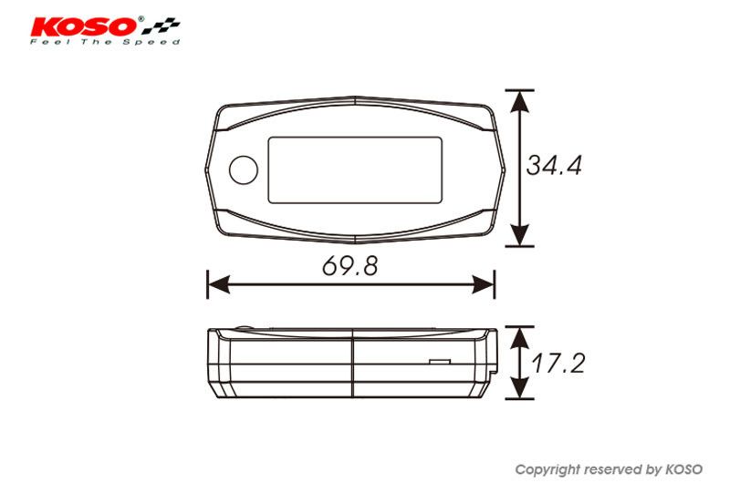 Koso north america BA033020 Mini-4 kettős hőmérő Sebességmérő és fordulatszámmérő 3