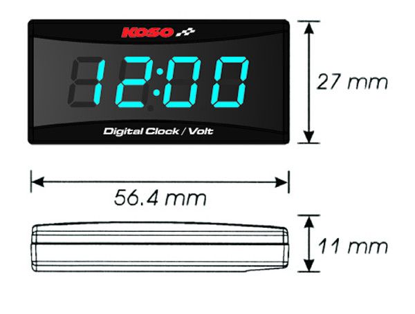 Koso north america BA024B50 szupervékony óra/feszültségmérő Sebességmérő és fordulatszámmérő 1