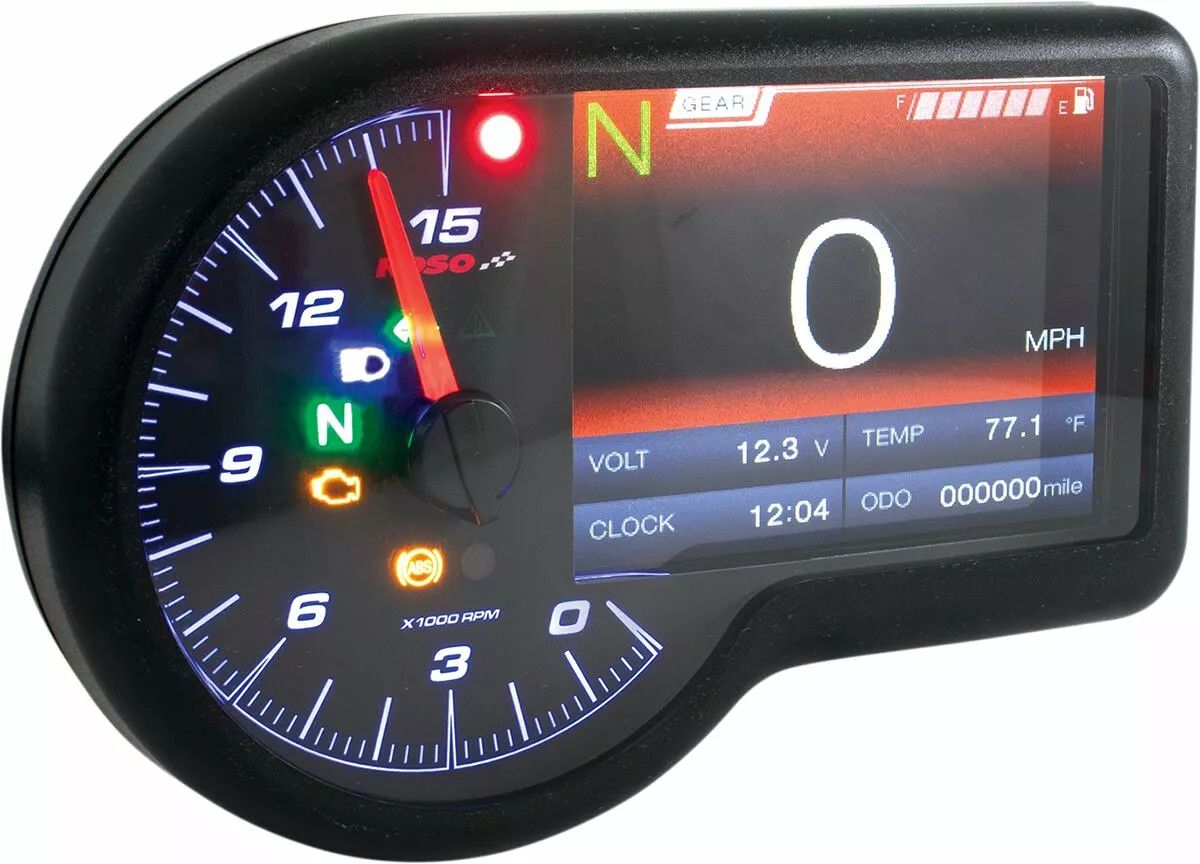 Koso north america BA071000 RX-3 TFT többfunkciós mérő Sebességmérő és fordulatszámmérő 2