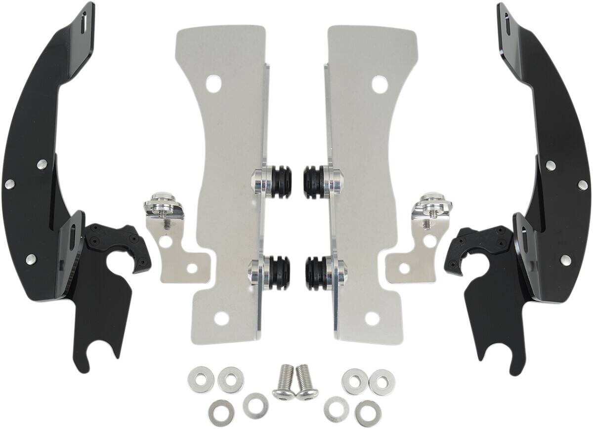 Memphis shades metric rögzítõ készlet TRIGGER-LOCK BATWING-FAIRING fekete Szélvédő és karosszéria rögzítő alkatrész 1
