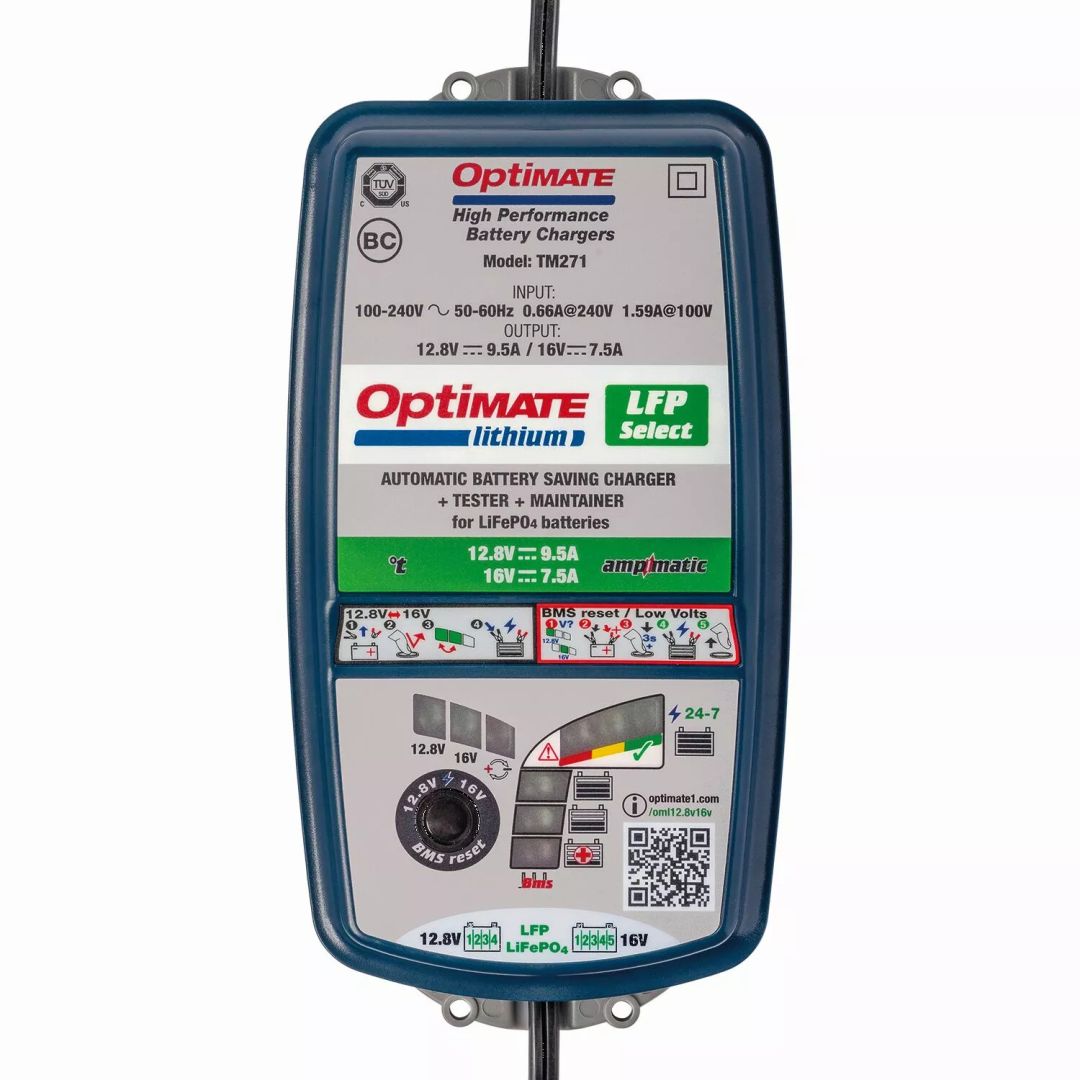 Tecmate TM270V2 optimatus lítium LFP 4S 9A/5S 7A Akkumulátor töltő 0