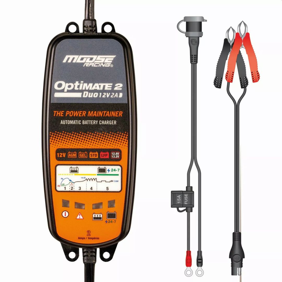 Moose offroad TM554 Moose Racing Optimate 2 Duo EU akkumulátortöltő MSE Akkumulátor és tartozékai 2